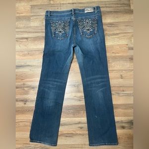 COPY - Grace in LA Embellished Juniors 17 Jeans Tribal Aztec Design - Flaws Pic…